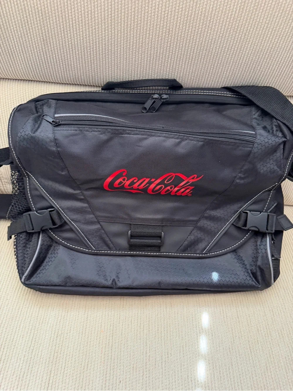 Coca Cola Black Messenger Laptop Bag with Red perfect for school or work 18x14